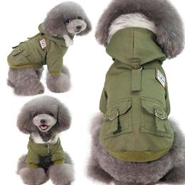 Winter Dog Clothes Faux Fur Collar Dog Coat for Small Warm Windproof Fleece Lined Puppy Jacket285A