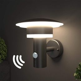 Outdoor LED Wall Lamp Light With Motion Sensor And Switch Steel Stainless with PIR Sensor A-class Energy Lamp2790