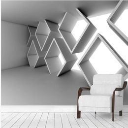wallpaper for walls 3 d for living room Extended space three-dimensional building background wall242s