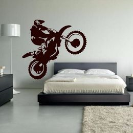 Motocross Vinyl Wandaufkleber Motorrad Moto Wandtattoos Aufkleber Für Wohnzimmer Schlafzimmer Dekoration Dirt Bike306W