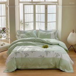 Bedding Sets Spring Summer Four Piece Set 120 Thread Count Long Staple Cotton All Embroidered Bed Sheet Duvet Cover