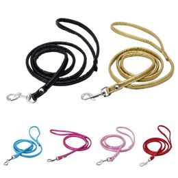 Pet Puppy Dog Leash Collar Long Smooth Pu Leather Leashes Solid Colour Walker Girl Boy For Walking Collars &316r