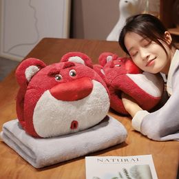 Adorable Strawberry Bear Pillow for Children's Game Companion Festival Gift Room Decoration