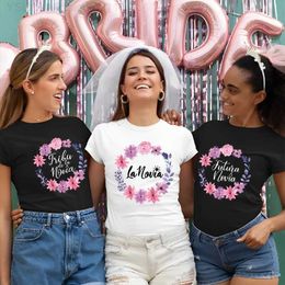 Women's T-Shirt Team Bride T-Shirt Bachelorette Hen Bridal Engagement Wedding Party Tops Casual Y2k Tshirt Spanish Women Future Bride Squad Tees L24312