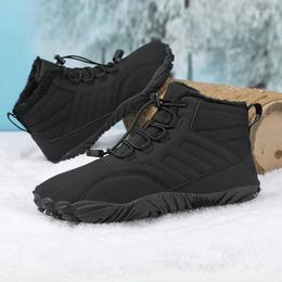 Boots Plus Size Men Winter Unisex Quality Snow For Waterproof Shoes Men's Ankle With Fur