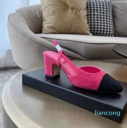 2024 quality Loafers designer heels shoes black heels slides designer pumps with thick heel summer2