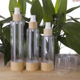 20/30/50/80/100/120ml Bamboo Spray Pump Vacuum Bottle Travel Set Wooden Cosmetics Perfume Essence Packing Containers 10pcsgoods Rblmd