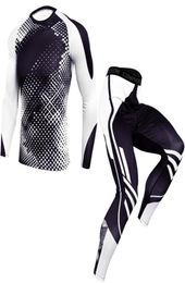 New Mens Sportswear Fitness Compression Sets Sport Suits Men Gym Workout Clothing Jogging Running Sets Training Tracksuit2502060