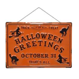 Halloween Greetings Cool Style Metal Tin Sign Decor Bar Pub Home Vintage Retro Poster Q0723213h