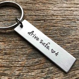 Keychains Lanyards Drive Safe Stainless Steel Keychain Best Friend Keychain Key Ring ldd240312