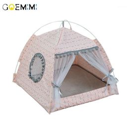 Cat Beds & Furniture Breathable Pet House Cave Puppy Dog Sleeping Bag Cushion Summer Bamboo Mat Design For Cats Bed1323Y
