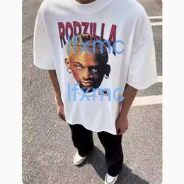 Saint Rebel Rodman American West Coast Street Graffiti Hip Hop Wash Tide Brand Short Sleeved T-shirt for Men SBDD