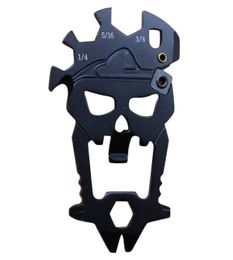 Outdoor Skull Multifunctional Combination Tool Multifunction Bottle Opener Screwdriver Key Sharpen Knives Carabiner3716467