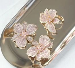 Flower Fashion Full Oversized Luxury Stud Earrings Wedding Dress Accessories 240305