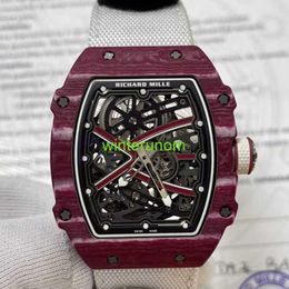 RM Mechanical Watches Richardmills RM67-02 Watches Super Lightweight Mechanical Watch Qatar Carbon Fibre NTPT Men's Fashion Casual WatchHB2Z1D