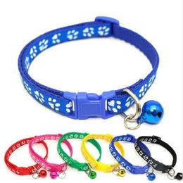 Easy Wear Cat Dog Collar With Bell Adjustable Buckle Dog Collar Cat Puppy Pet Supplies Cat Dog Accessories GA650270H