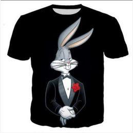 New Fashion MensWomans Cartoon Character Bugs Bunny TShirt Summer Style Funny Unisex 3D Print Casual T Shirt Tops Plus Size AA012988930