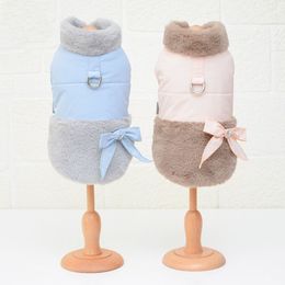 est Dog Cotton Padded Down Jacket Two Feet Autumn and Winter Pet Clothes for Small Size Blue Pink Colors Coat Y200330286q