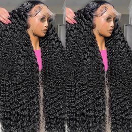 Synthetic Wigs baby hair 40 Inch Curly Lace Front Human Hair Wig Hd Water Wave Ready To Wear 13x6 Deep Wave 250 Density 5x5 Glueless Wig for Women