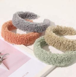 2020 Faux Fur Headband Candy Color Hair Hoop Teddy Style Wide Hairbands Winter Warm Furry Hair Bands Girls Hair Accessories 10 Col3453199