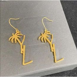 Stud Luxury Women Earrings Designer Jewellery Palm Tree Dangle Pendant Silver Earring y Party Studs Gold Hoops Engagement for Gift