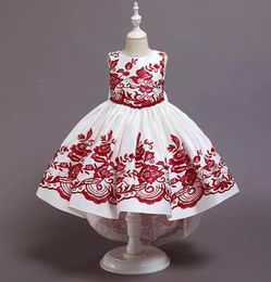 2020 new Christmas girls dresses embroidery floral kids dress long princess dress girls formal dresses kids party dresses B31136745177