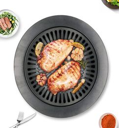 Korean Outdoor Barbecue Grill NonStick BBQ Grills Round Pan Grills Easily Cleaned Carbon Steel Barbecue BBQ Accessories Tools T205460968