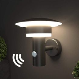 Outdoor LED Wall Lamp Light With Motion Sensor And Switch Steel Stainless with PIR Sensor A-class Energy Lamp237w