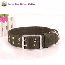 New arrival dog collars pet supplies 5cm nylon double buckle large dogs collar 2 colors 2 sizes whole 233j
