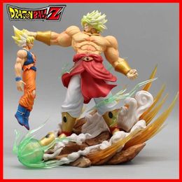 Cartoon Figures Womens Tracksuits Anime Broli Vs Goku Super Saiyan Broly Fullpower Gk Toy Figures for Collecting Gift 240311