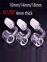 Smoking accessories 4mm thick club banger domeless quartz nail 10mm 14mm 18mm male female 90 45 Degrees 100 Quartz Banger Nails f5416645