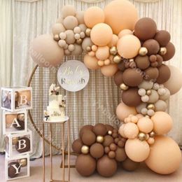 Latex Retro Coffee Skin DIY Balloons Garland Arch Metal Gold Globos Birthday Wedding Baby Shower Anniversary Party Decorations 201304Y