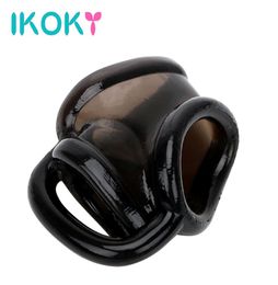 IKOKY Male Masturbator Cock Ring Penis Ring Device Sex Toys for Men Male Dildo Extender Delay Ejaculation q1707181866300