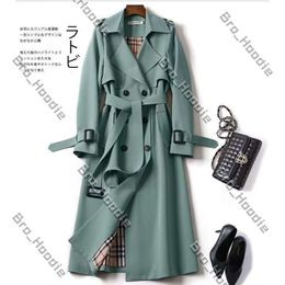 Damenjacken Burberyy Mantel Damenjacke Designerjacke Herbst Mittellanger Trenchcoat Koreanische Mode Winterkleidung Gürtel Bur Jacke für Frau 714