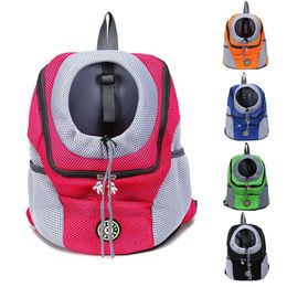 Pet Outdoor Carrier Backpack Dog Front Bag for Large Medium Small Dogs Double Shoulder Portable Travel Backpack Carry Bag Y1127274L