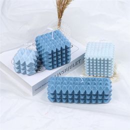 Craft Tools Cuboid Cone Silicone Candle Mould DIY Rectangle Aroma Bubble Square Soap 3D Stereo Decor Plaster Supplies Crystal Cinna310C