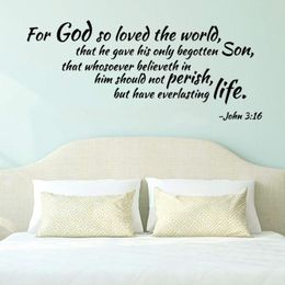 Wall Stickers So Loved The World Art Design For God Decal Decor Fashion Sticker Baby Kids Bedroom Home236v