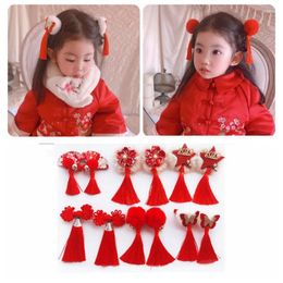 Hair Accessories 1Piece Baby Girl Bow Tiara Clip Chinese Style Kids Hairpins Children Ancient