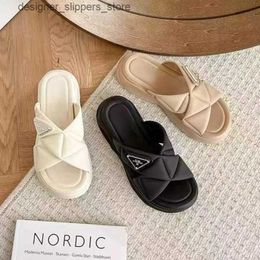 Slippers Roman sandals thick soled shoes summer fashion smooth womens outer rubber basic wedge-shaped and Q240312