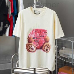 Men's T-Shirts designer GU Gujia Correct High Version New Short sleeved T-shirt Cute Bear Digital Print OS Drop Shoulder Style Unisex 20IM