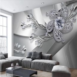 modern living room wallpapers Metal texture diamond 3d stereo Jewellery TV background wall236b