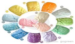 cheapest PUL Plain solid Color Baby Pocket Cloth Diaper cover 10 pcs with 10 pcs Bamboo insert1437536