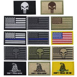 Bundle 100 pieces USA Flag Patch Thin Blue Line Tactical American Military Morale Patches Set for clothes with hook&loop312S