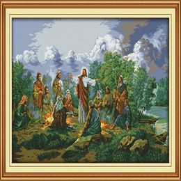 Jesus and his disciples home decor painting Handmade Cross Stitch Embroidery Needlework sets counted print on canvas DMC 14CT 11220V