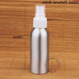 Promotion 10pcs/Lot Aluminum 100ml Perfume Bottle Women Cosmetic Small Pot 10/3OZ Spray Container Atomizer White Lid Pothood qty Maokc