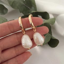 Dangle Earrings Casual Gold Colour Plating Irregular Pearl Different Shape Charm Drop For Women Girl Elegant Gorgeous Party Deco Jewellery