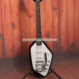 Custom Vox Phantom XII Tuxedo Jimmy Page Yardbirds Teardrop 12 Strings Black Solid Body Electric Guitar SSS Pickups Bigs Tremolo Tailpiece Vintage Tuners