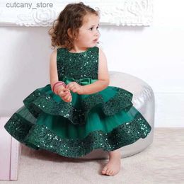 Girl's Dresses NEW Baby Dress Lace Flower Christening Baptism Clothes Newborn Kids Girls First Years Birthday Princess Infant Party Costume L24032