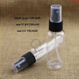 Wholesale 100pcs/Lot 50ml PET Perfume Atomizing Spray Bottle Liquid Plastic Cosmetic Container Black Lid Parfum Pot High Qualityhood qt Jmuq