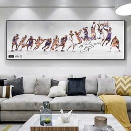 Sports Star Art Canvas Painting Basketball Player Posters and Prints Wall Art Pictures for Teen Living Room Cuadros Home Decoratio273a